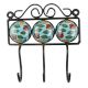 Turquoise With Green Leaf Ceramic Floral Tiles Hook